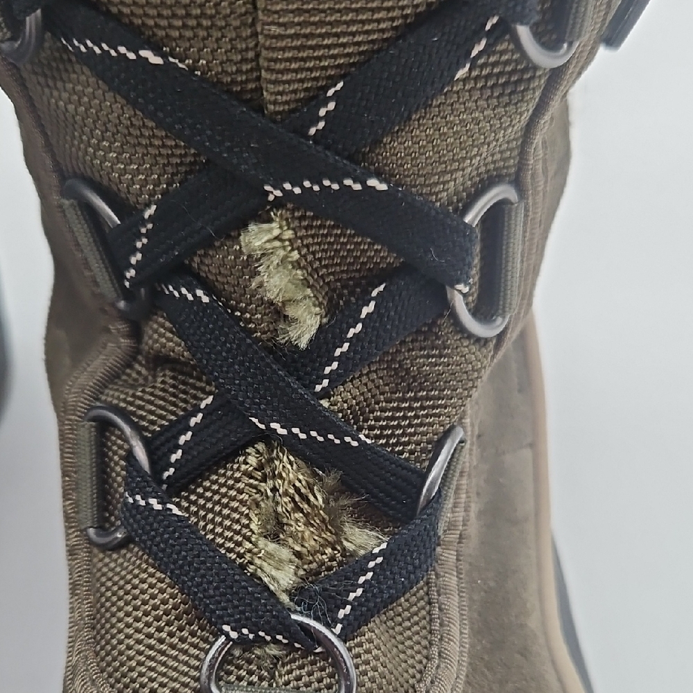 Sorel Women's Tall Olive Winter Boots with Faux Fur Trim - Picture 3 of 15